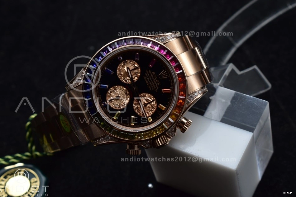 RG Edition Rainbow Black Bracelet ZF Daytona on Dial SH4130 Diamonds 116595RBOW 1:1 Best 0205